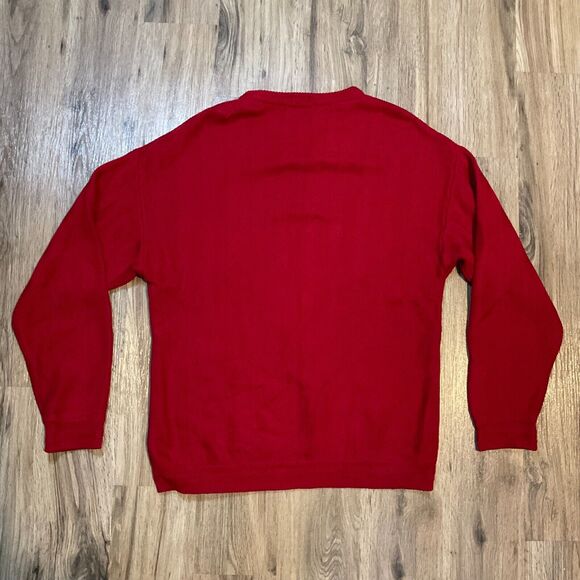 Vintage Chaps Ralph Lauren Sweater Mens Size Large Red Herringbone Hand‎ Framed - Picture 4 of 6
